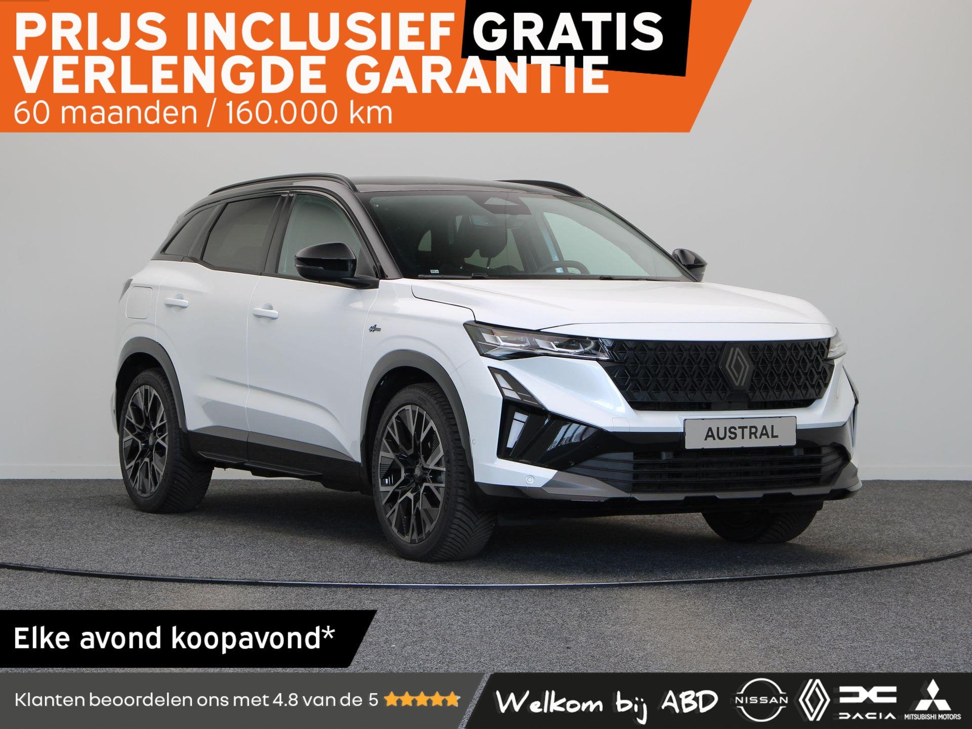 Renault Austral E-Tech full hybrid 200pk esprit Alpine | Vij, Auto's, Dealer onderhouden, 1199 cc, 2 kWh, Wit