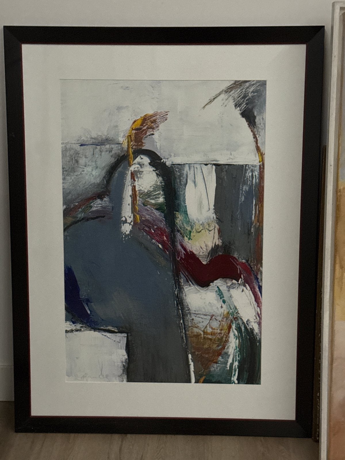 Abstract schilderij in lijst - modern kunstwerk, Ophalen of Verzenden