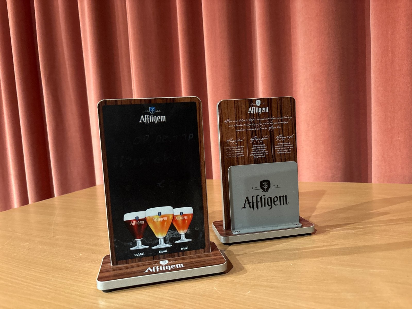 Affligem menukaarthouder - 19 stuks, Ophalen, Reclamebord, Plaat of Schild, Overige merken