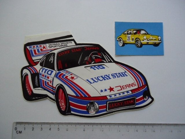 sticker oud Porsche race Lucky star autocross rally cross, Verzenden, Zo goed als nieuw, Bedrijf of Vereniging