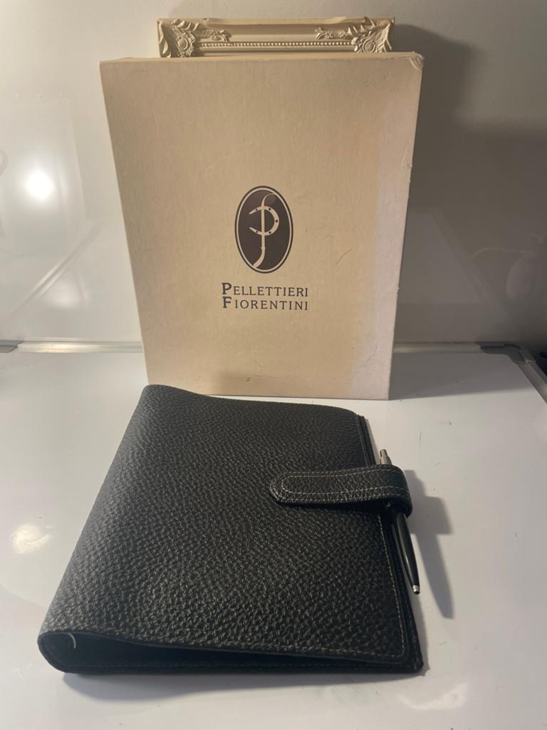 Pellettieri Fiorentini Black Leather A5 Planner Organizer, Diversen, Agenda's, Ophalen of Verzenden, Nieuw