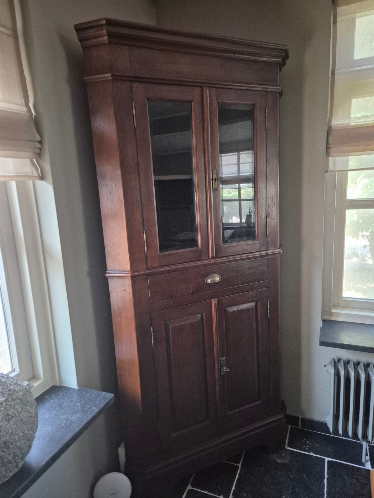 Teak houten hoekkast, Huis en Inrichting, Ophalen, 200 cm of meer, Teakhout, 50 tot 100 cm
