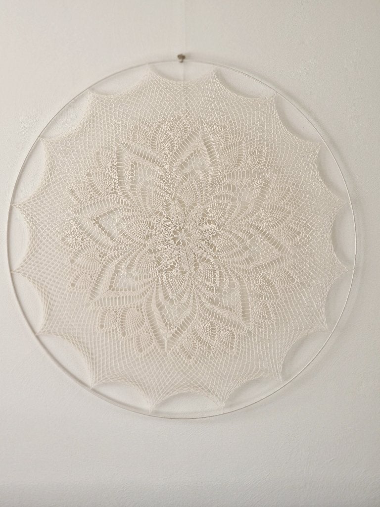 Mandala 100 cm Warm Hearted White, raamhanger/muurhanger, Huis en Inrichting, Woonaccessoires | Wanddecoraties, Wandhanger, Textiel