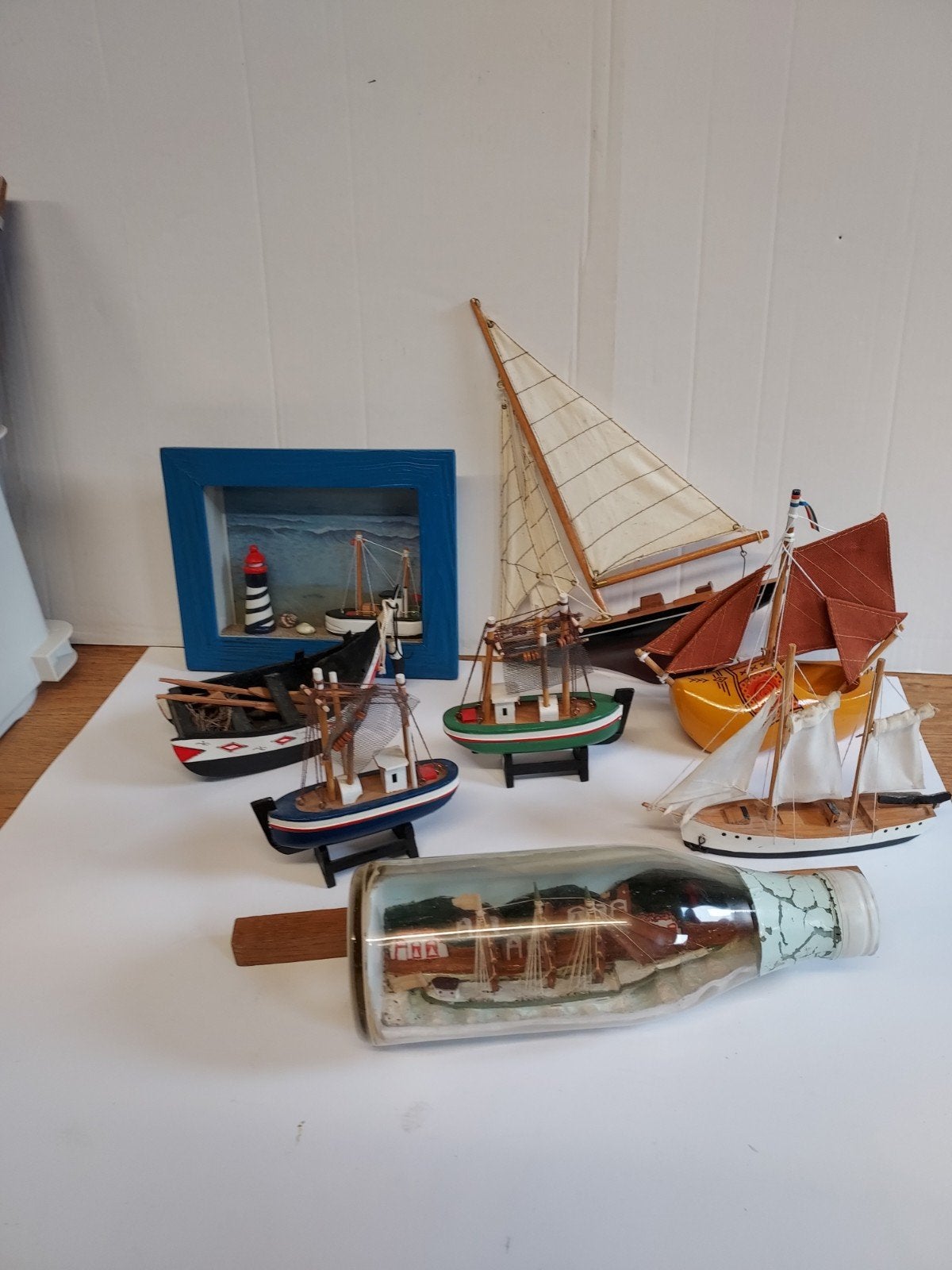 8 miniatuur scheepjes € 30,00, Verzamelen, Ophalen of Verzenden, Gebruikt, Schaalmodel