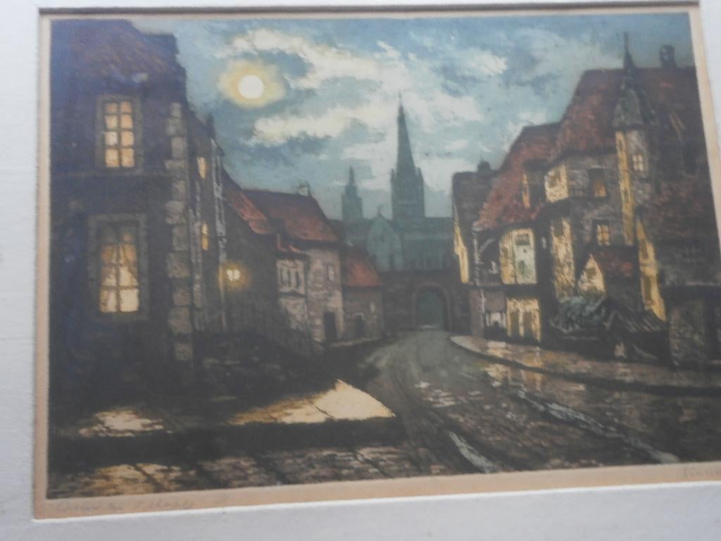 2 Mooie Belgische ?? Aquarellen in zelfde witte lijsten, Antiek en Kunst, Kunst | Schilderijen | Klassiek, Ophalen of Verzenden