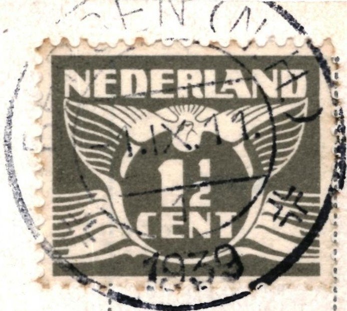 700109	Bergen	1939 Wandelpad	Gelopen met postzegel, Ophalen of Verzenden, 1920 tot 1940, Gelopen, Noord-Brabant