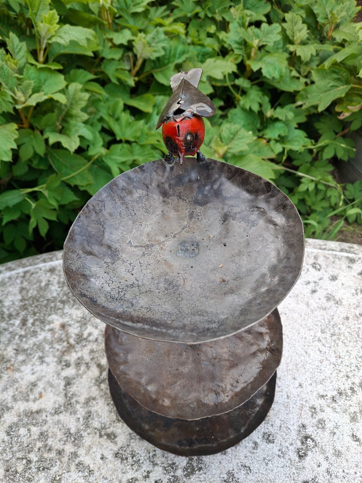 Decoratieve vogelvoederbak met roodborstje, Tuin en Terras, Ophalen of Verzenden, Gebruikt