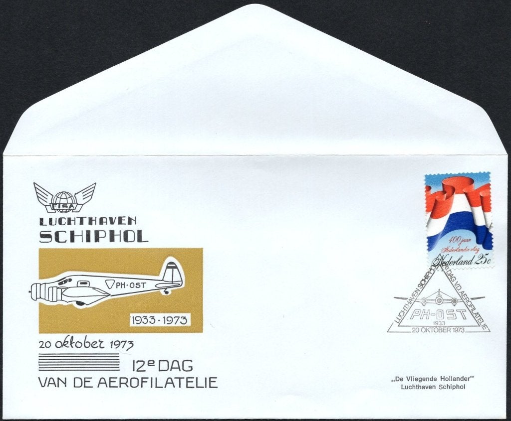 12e dag van de aerofilatelie - stempel PH-OST 1933, Postzegels en Munten, Verzenden, Envelop