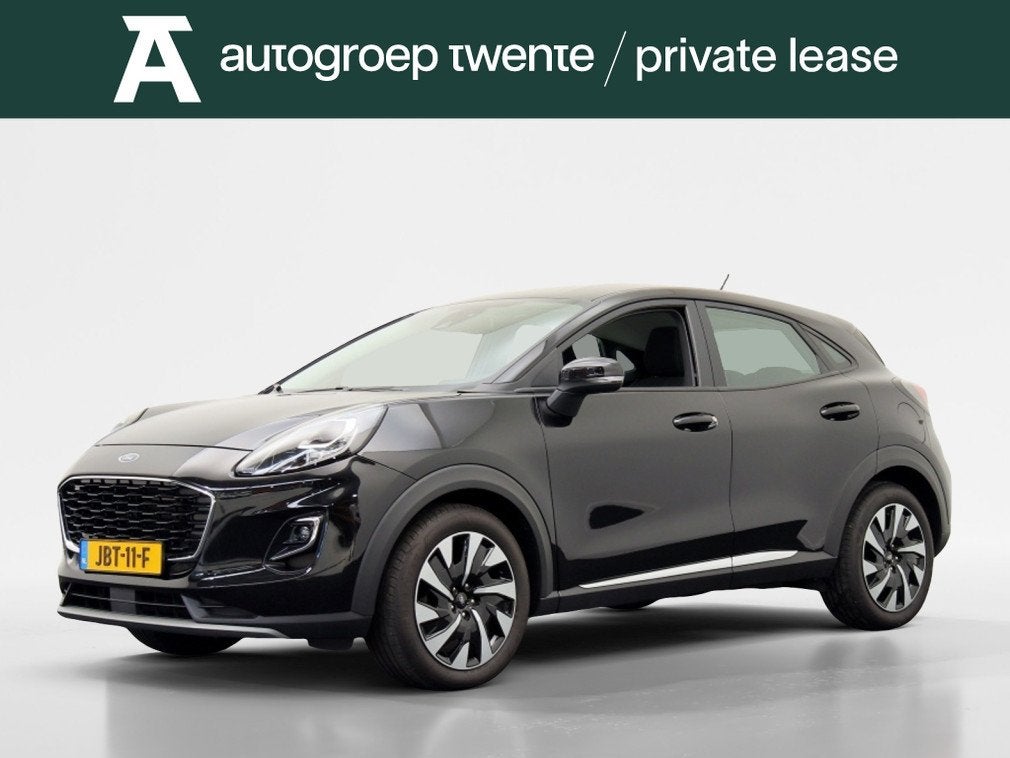 Ford Puma 1.0 EB Hybrid Titanium 125pk | Private lease 399, Auto's, Zwart, Zwart, Bedrijf, 3 cilinders
