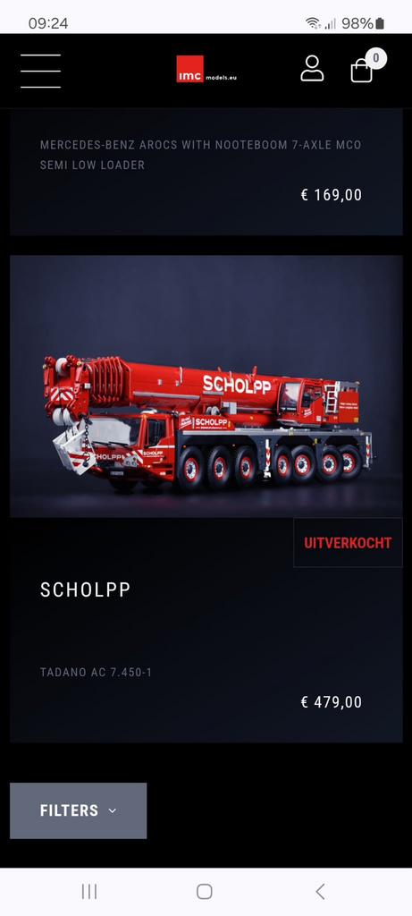 Imc 1:50 Schlopp Geen Tekno /Wsi, Hobby en Vrije tijd, Modelauto's | 1:50, Ophalen of Verzenden, Nieuw, Hijskraan, Tractor of Landbouw