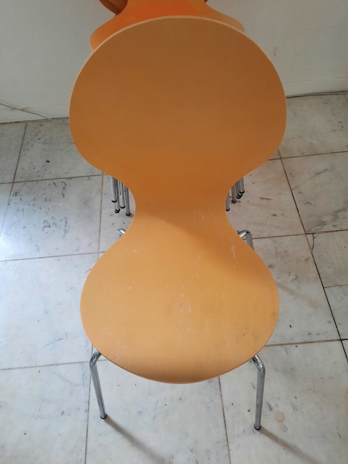 Stapelstoelen, Huis en Inrichting, Stoelen, Ophalen, Gebruikt, Bruin, Vijf, Zes of meer stoelen