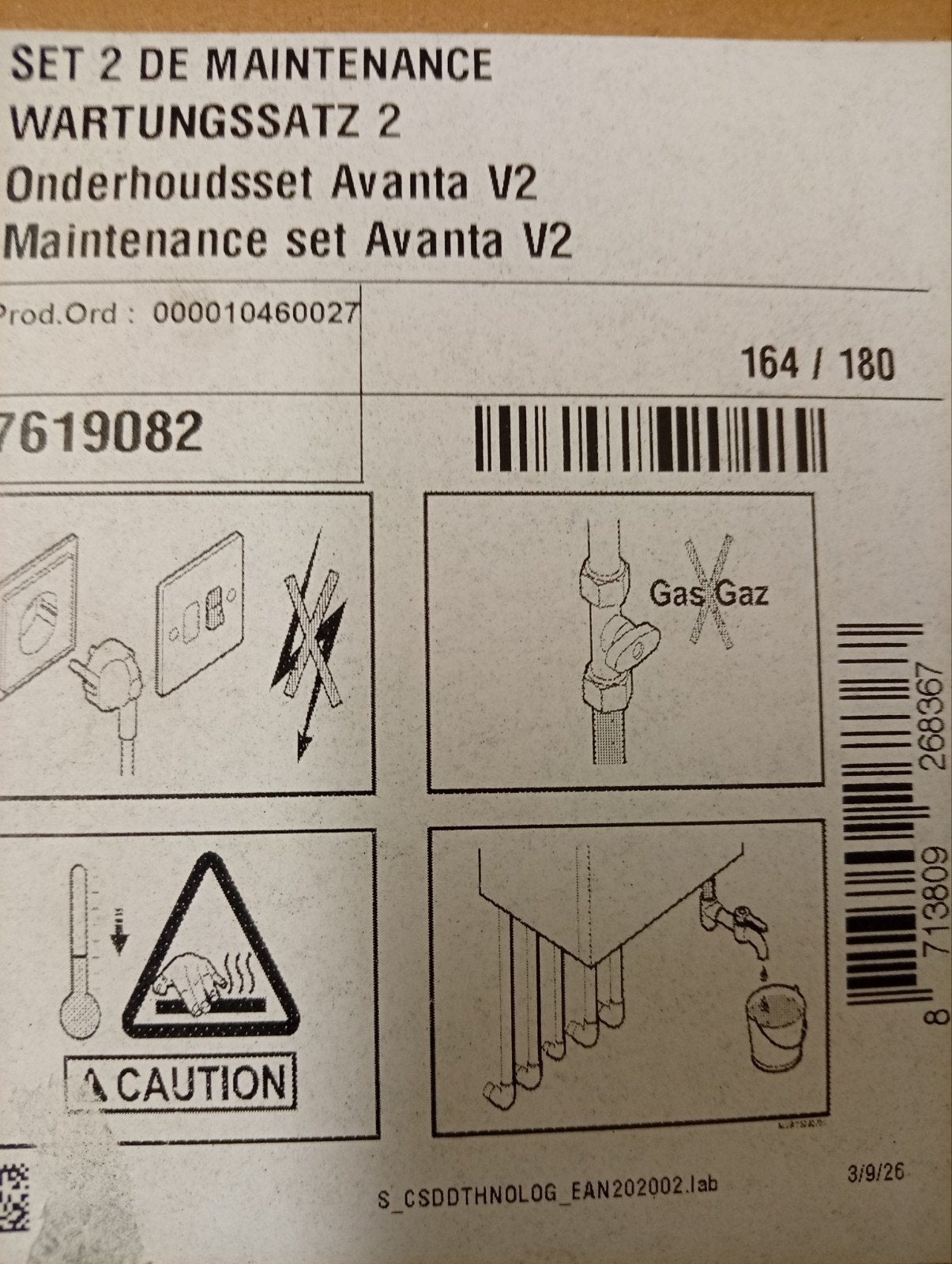 Remeha Avanta Onderhoudsset 2 - Origineel & Nieuw, 30 tot 80 cm, Overige typen, Nieuw, Minder dan 60 cm