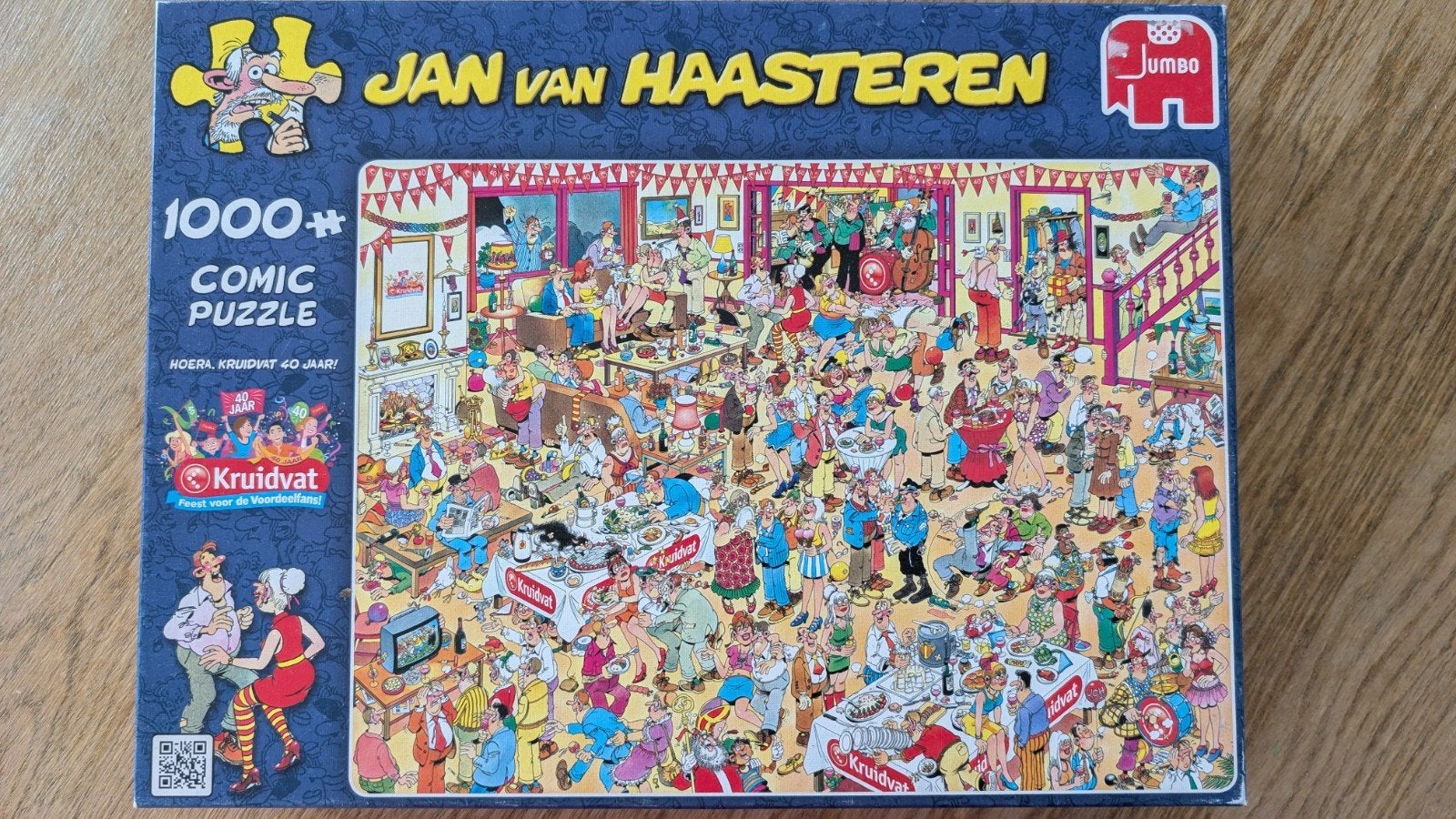 Jan van Haasteren puzzel Kruidvat 40 jaar, 1000 stukjes, Ophalen, 500 t/m 1500 stukjes, Zo goed als nieuw