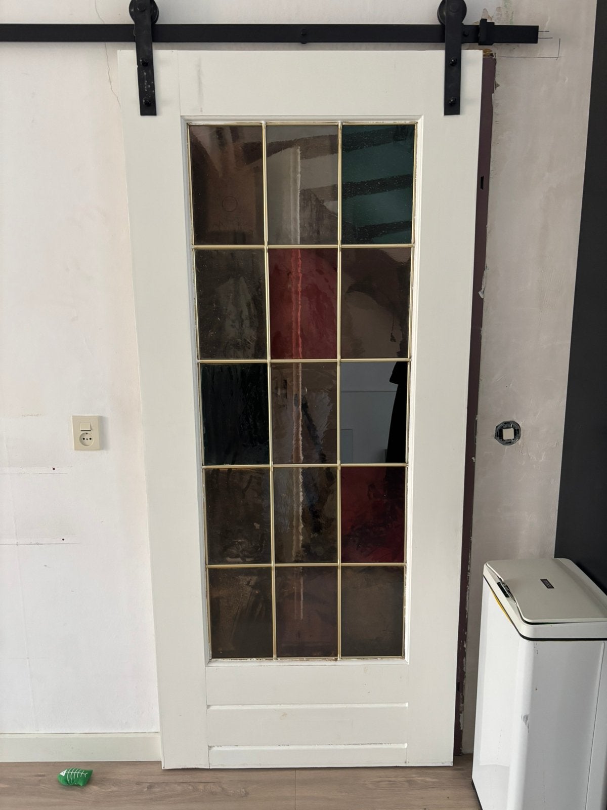 Glas in lood binnendeur, Doe-het-zelf en Verbouw, Kozijnen en Schuifpuien, 75 tot 150 cm, Deurkozijn, Ophalen of Verzenden, Zo goed als nieuw