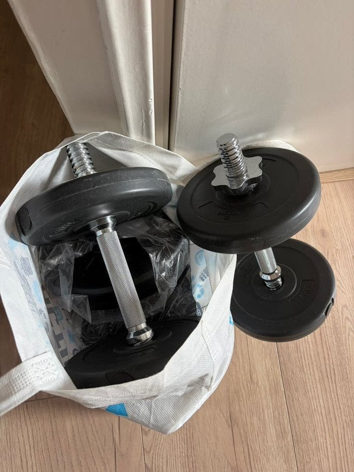Halterset 20kg (of minder) als nieuw, Sport en Fitness, Ophalen, Zo goed als nieuw, Halterset