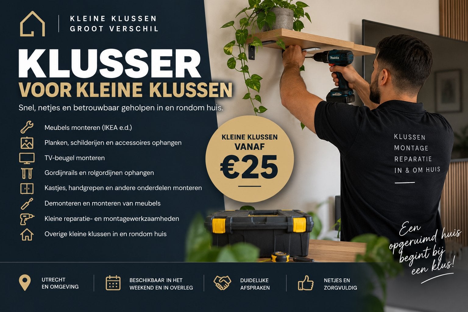 Handige particulier zoekt kleine klusjes | Utrecht e.o., Vacatures