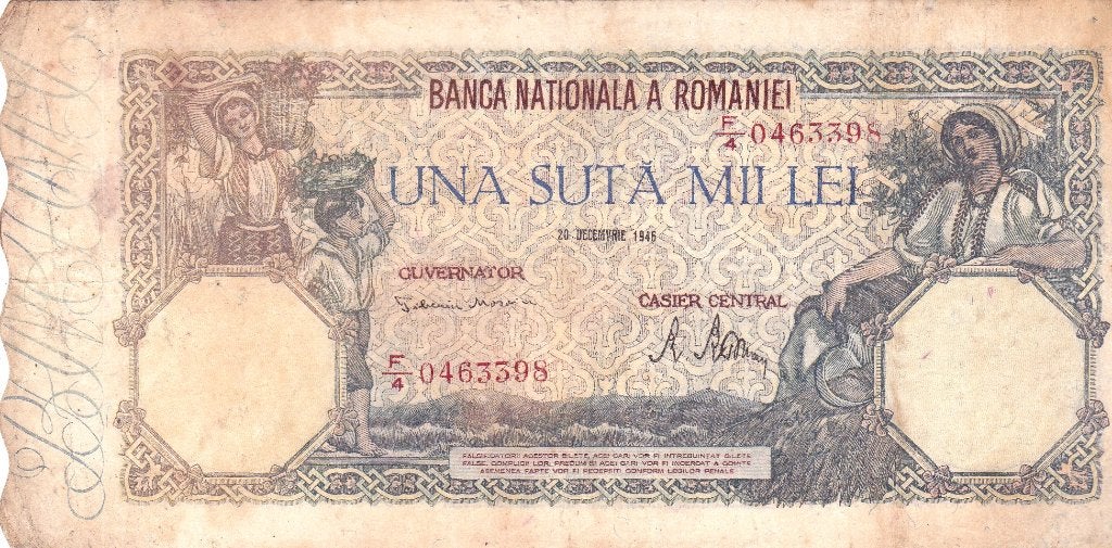 BANCA NATIONALA A ROMANIEI UNA SUTA MII LEI 100.000 LEI, Postzegels en Munten, Bankbiljetten | Europa | Niet-Eurobiljetten, Ophalen of Verzenden