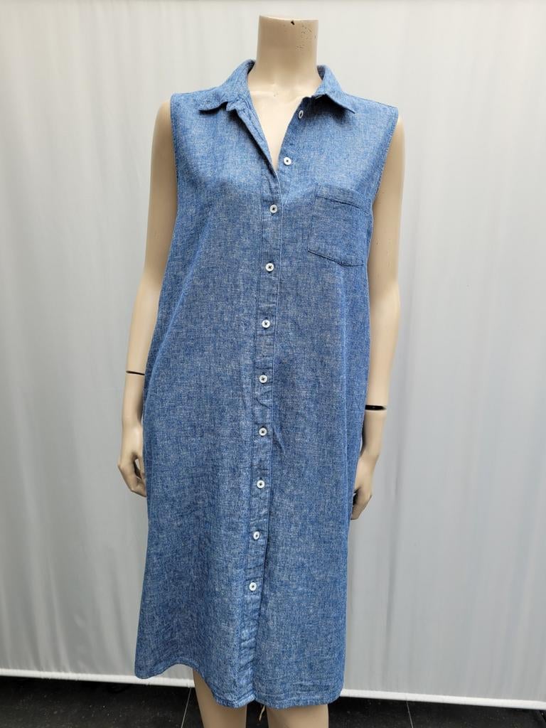 Bellerose linnen/katoen jurk blauw maat 3 M/38, Maat 38/40 (M), Bellerose, Blauw, Ophalen of Verzenden