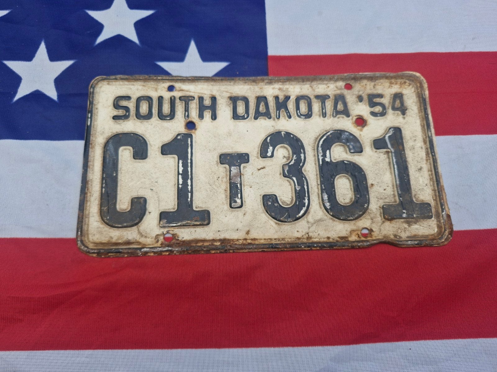 Kentekenplaat South Dakota USA 1954 Nummerplaat nummerbord, Verzenden, Gebruikt, Auto's