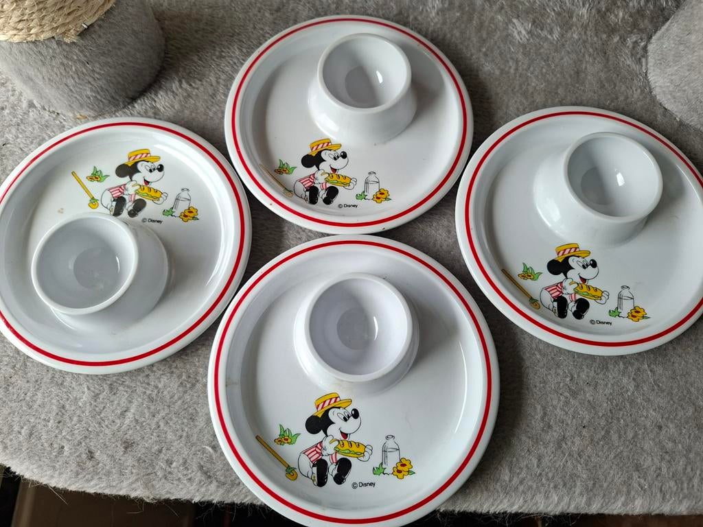 4x Disney Mickey Mouse eierdopjes, Overige materialen, Overige typen, Ophalen of Verzenden, Zo goed als nieuw