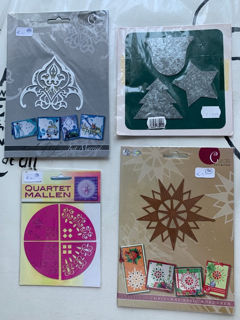4 Embossing mallen voor kaarten - Bruiloft, Kerst, Ster, Ophalen of Verzenden, Nieuw, Kerst, Pons of Mal