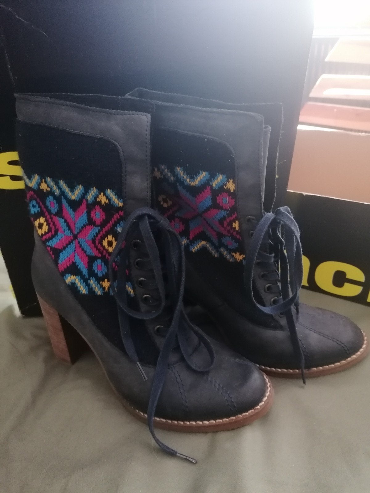 Sacha dames veterlaarzen met gebreid patroon - Maat 38, Kleding | Dames, Schoenen, Ophalen of Verzenden