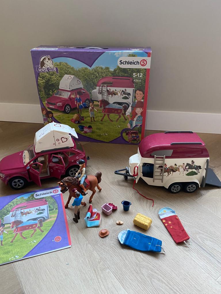 Schleich Horse club 42535 auo met paardentrailer, Ophalen of Verzenden, Gebruikt
