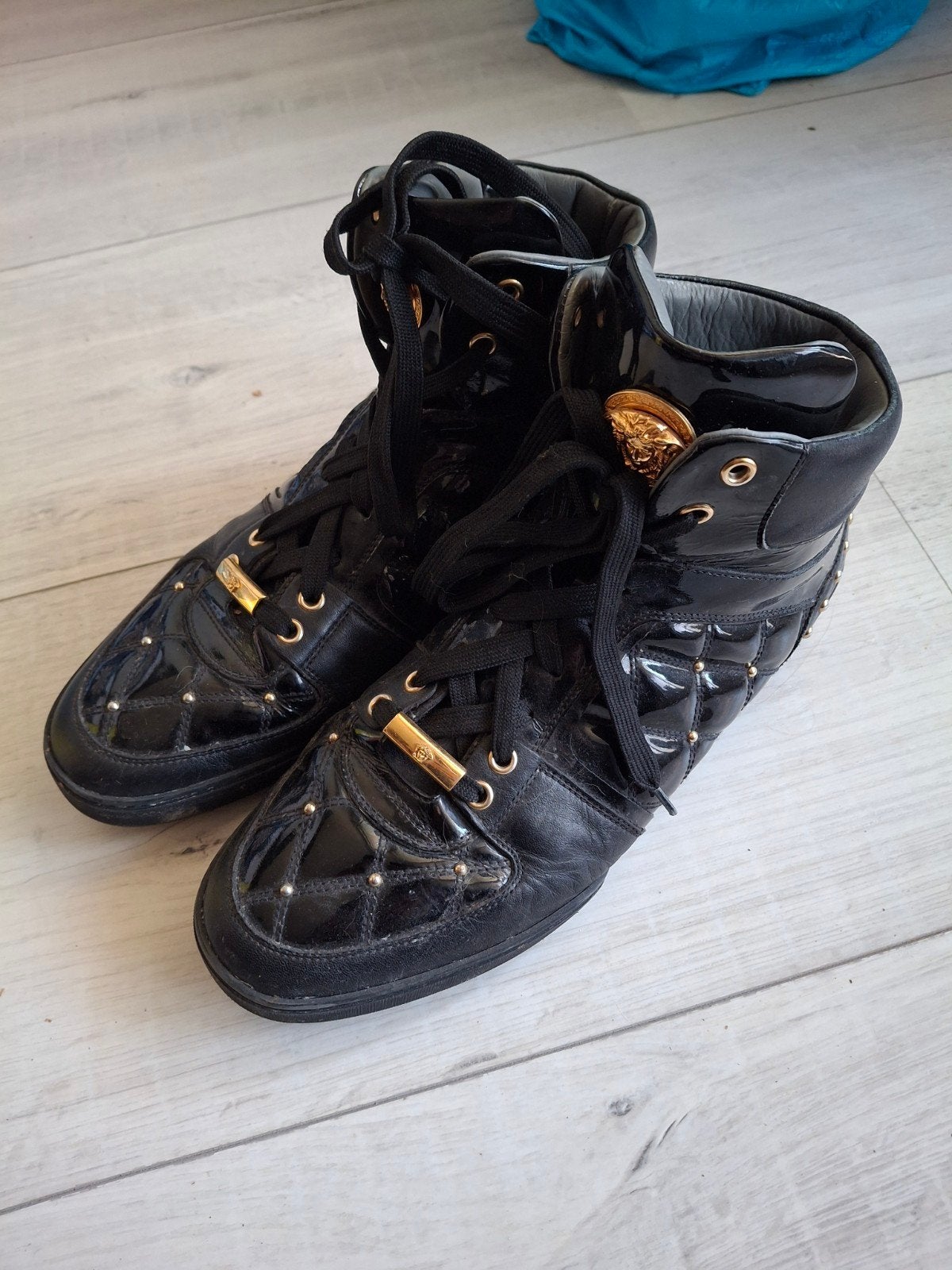 Originele Versace High Top Sneakers - Zwart, Kleding | Heren, Schoenen, Ophalen, Zwart, Sneakers of Gympen, Gedragen