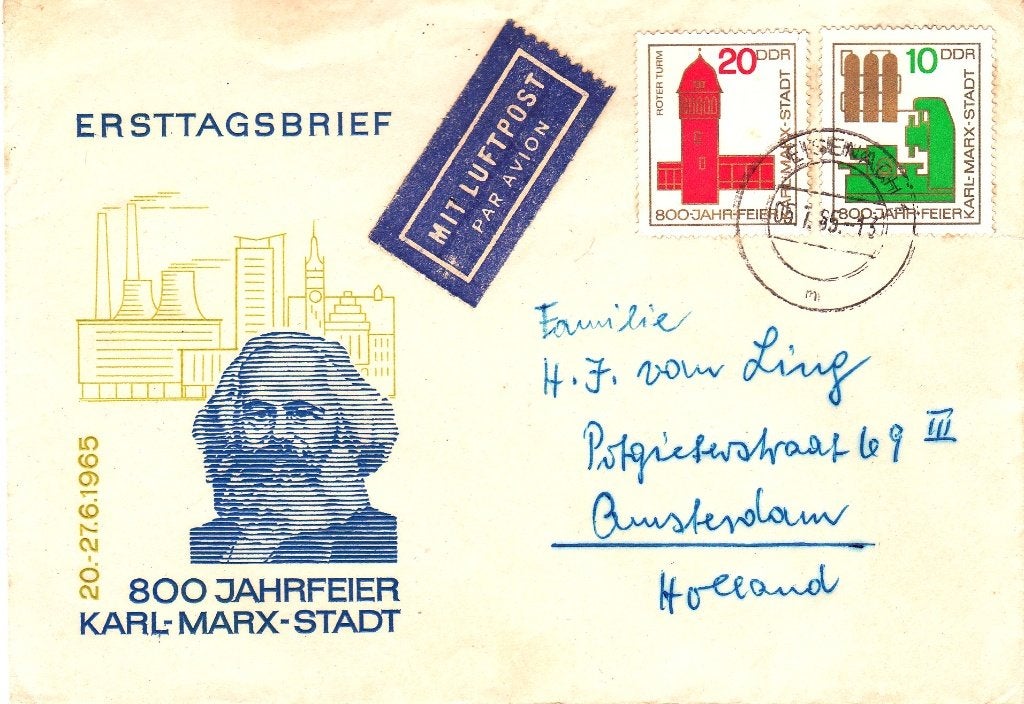 800 JAHRFEIER KARL - MARX - STADT, Ophalen of Verzenden, Envelop