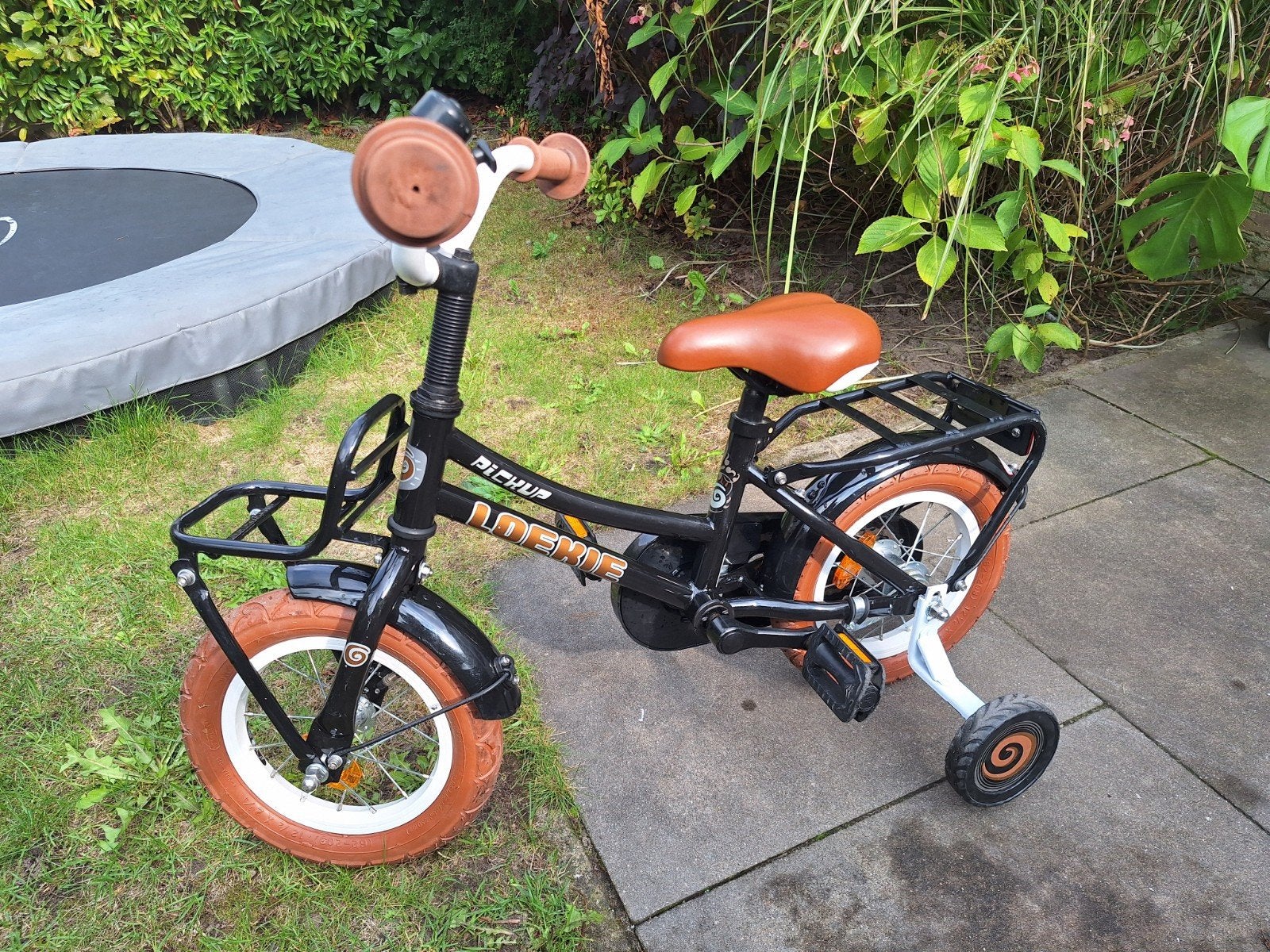 Loekie 12 inch kinderfiets met zijwielen, Ophalen, Terugtraprem, Zijwieltjes, Gebruikt