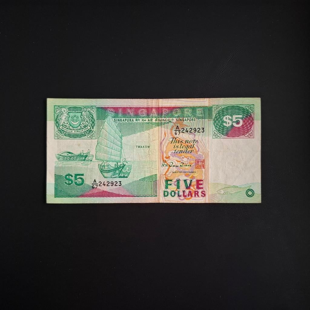 5 dollar Singapore #037, Verzenden, Zuidoost-Azië, Los biljet