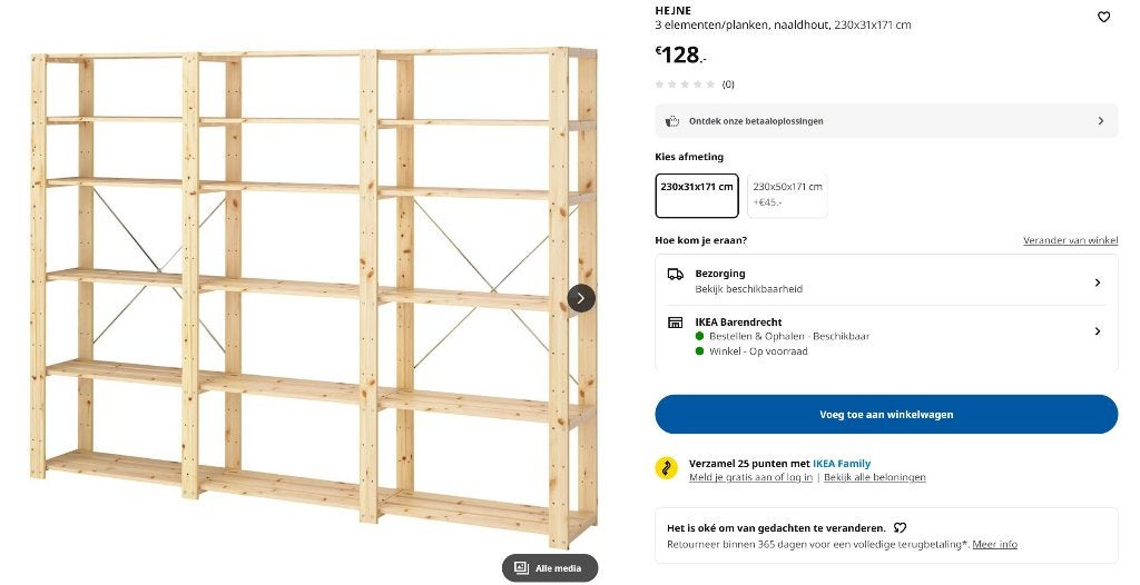 Stellingkast Ikea Hejne, Ophalen, Zo goed als nieuw