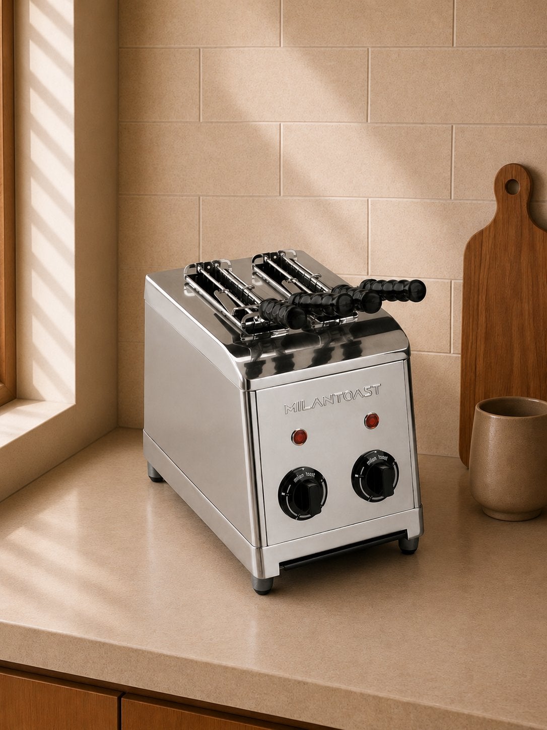 MILANTOAST dubbele Tosti-ijzer / Broodrooster Compact, Ophalen, Zo goed als nieuw, Meer dan 8 standen