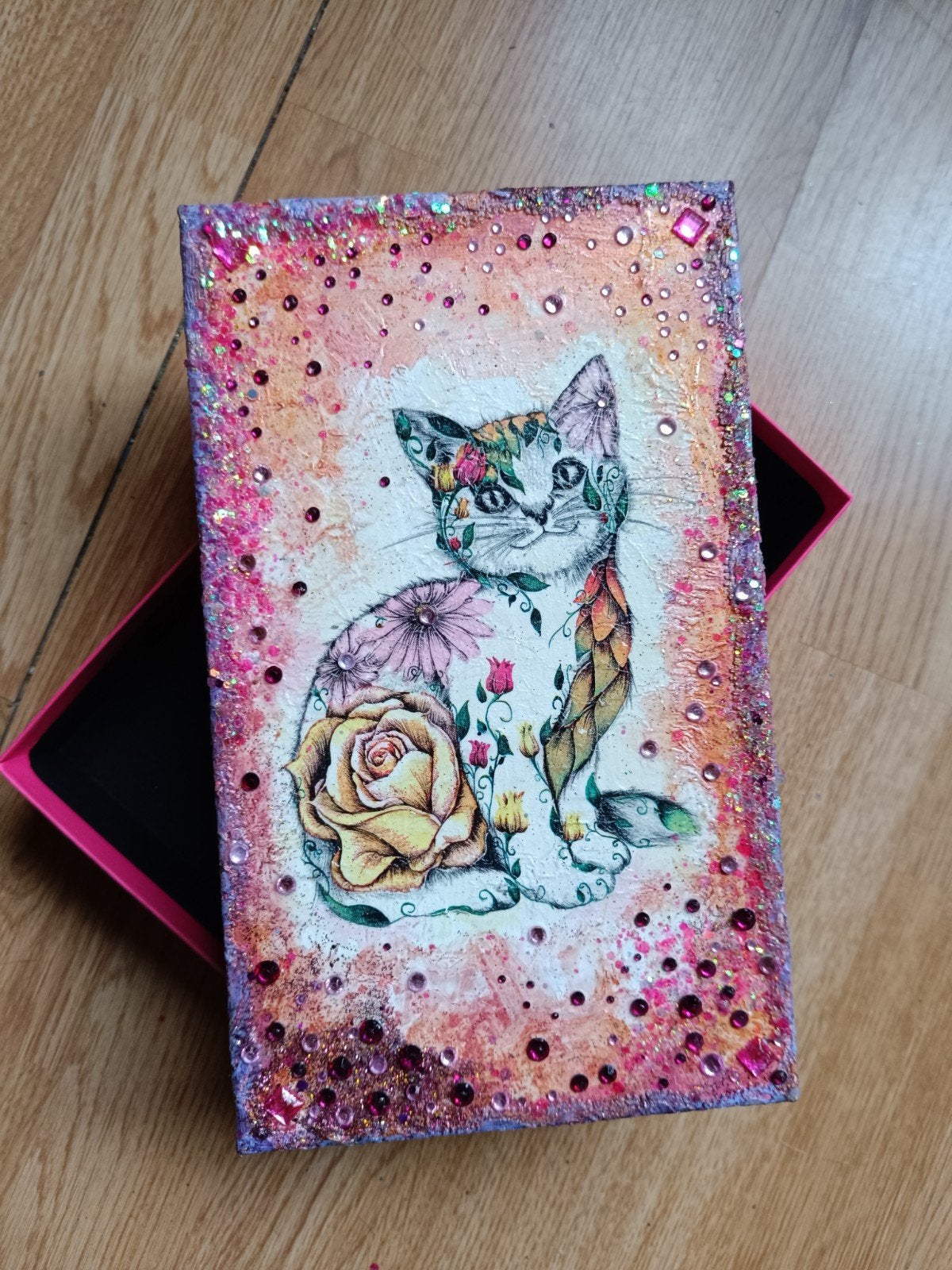 Cat & Flowers, Huis en Inrichting, Ophalen of Verzenden, Rechthoekig, Riet