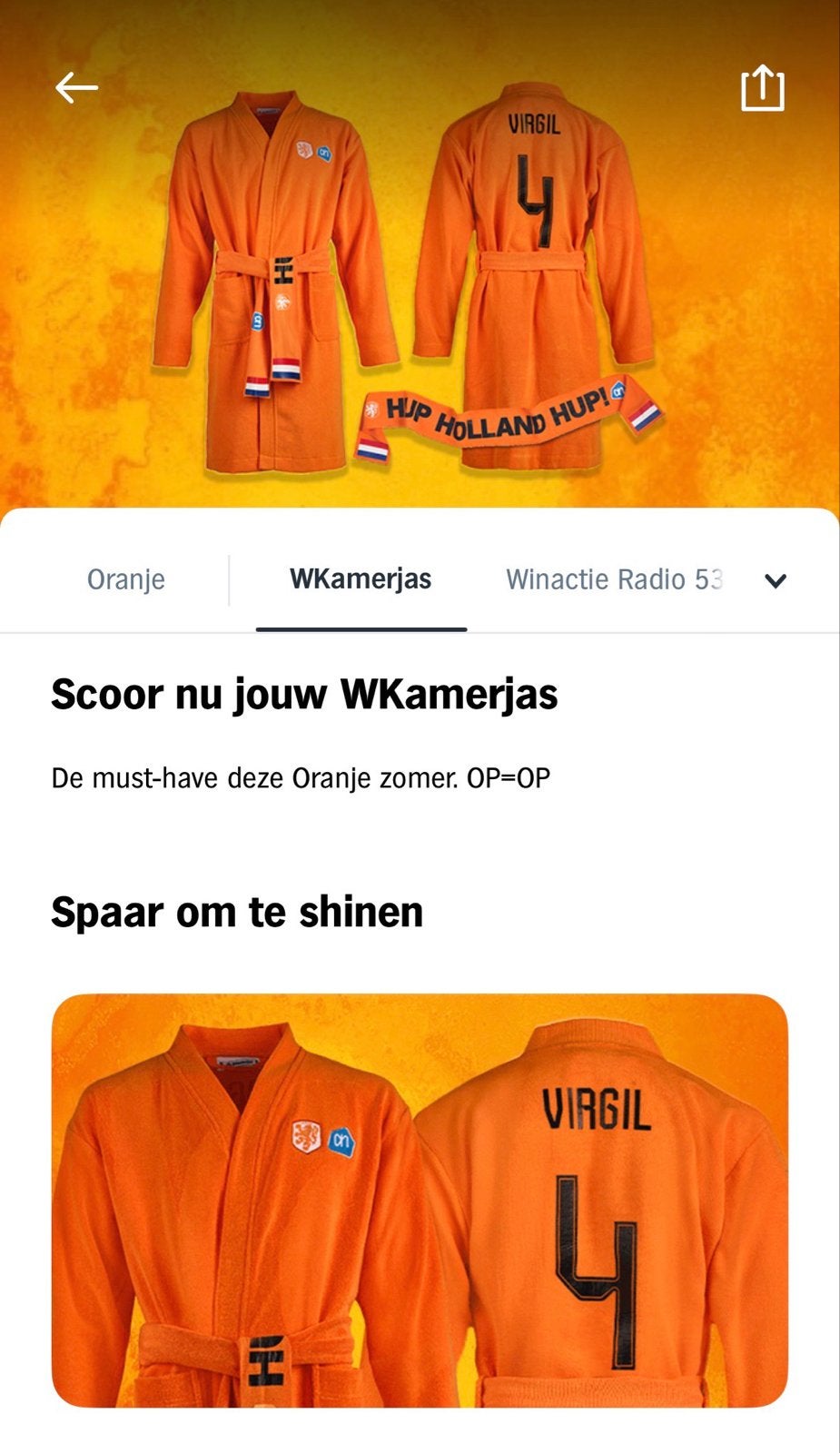 Gratis Albert Heijn WK kamerjas - scoor een review!, Kleding | Dames, Overige Dameskleding, Ophalen, Nieuw