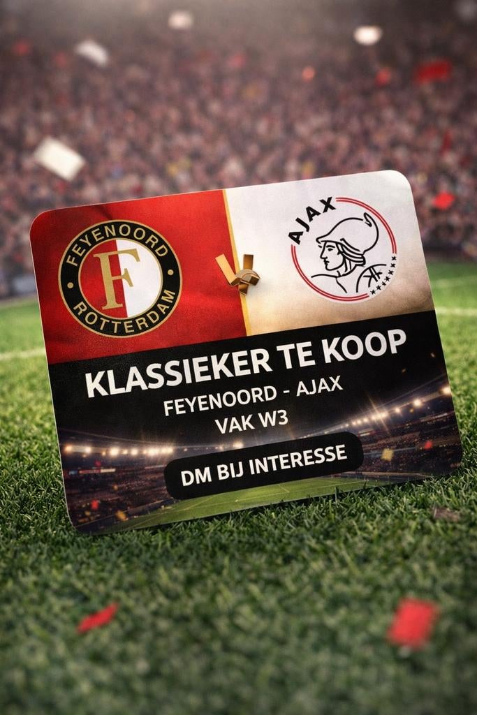 Feyenoord Ajax vak w3, Tickets en Kaartjes, Losse kaart, Eén persoon, Maart