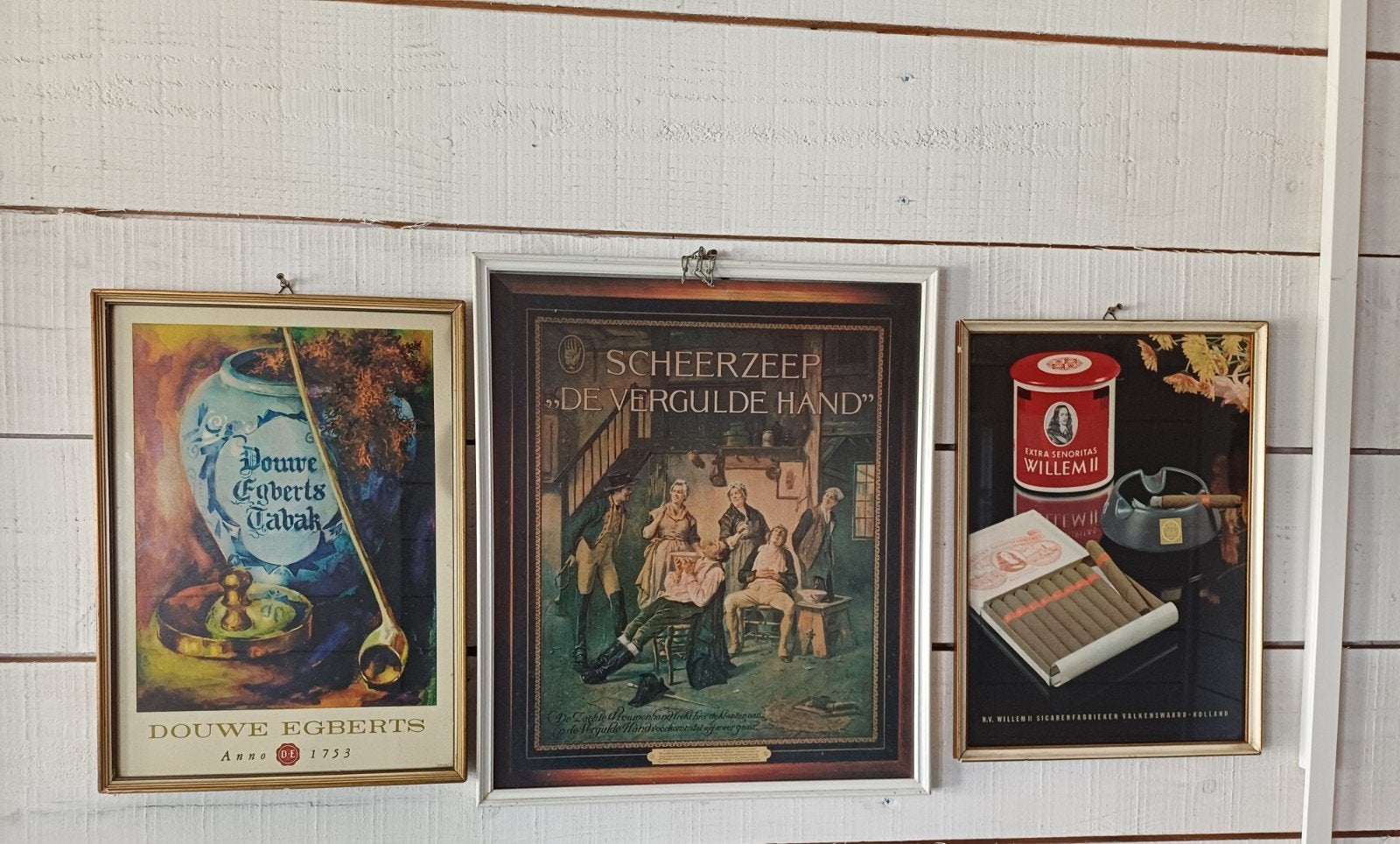 Oude reclameposters in lijst, Ophalen, Gebruikt, Reclamebord