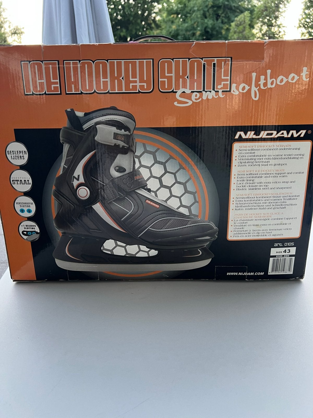 Nijdam IJshockeyschaatsen Semi-softboot - Maat 43, Sport en Fitness, Schaatsen, Ophalen, Nieuw, IJshockeyschaatsen, Nijdam