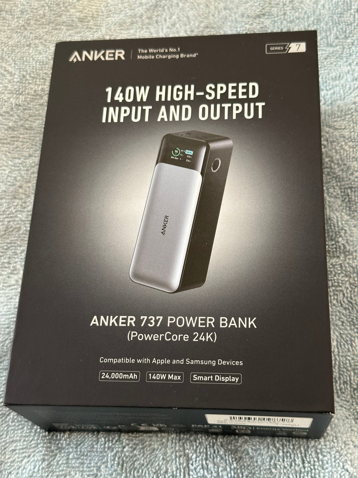 NIEUW Anker 737 Powerbank 24.000mAh 140W + Factuur&Garantie!, Ophalen of Verzenden, Nieuw, Anker