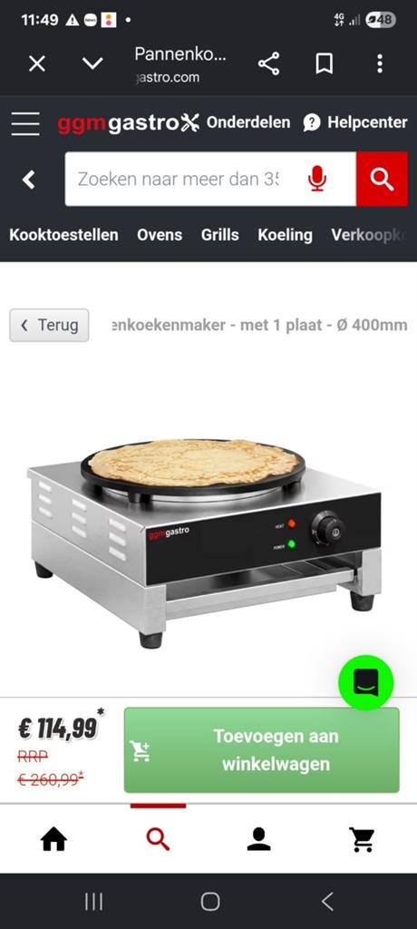 GGM Gastro Crêpes Maker CGJ40-1 - Nieuw in doos, Ophalen of Verzenden, Nieuw