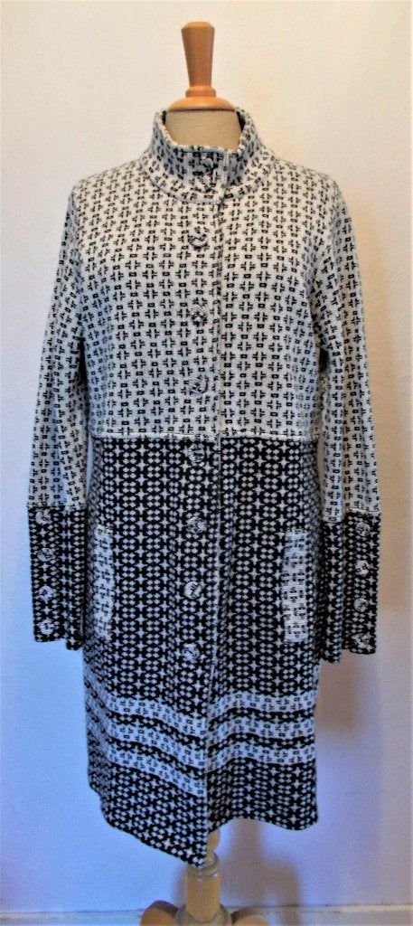 Mooi zwart/wit halflang print vest! L, Kleding | Dames, Verzenden, Zo goed als nieuw, Maat 42/44 (L), Overige kleuren
