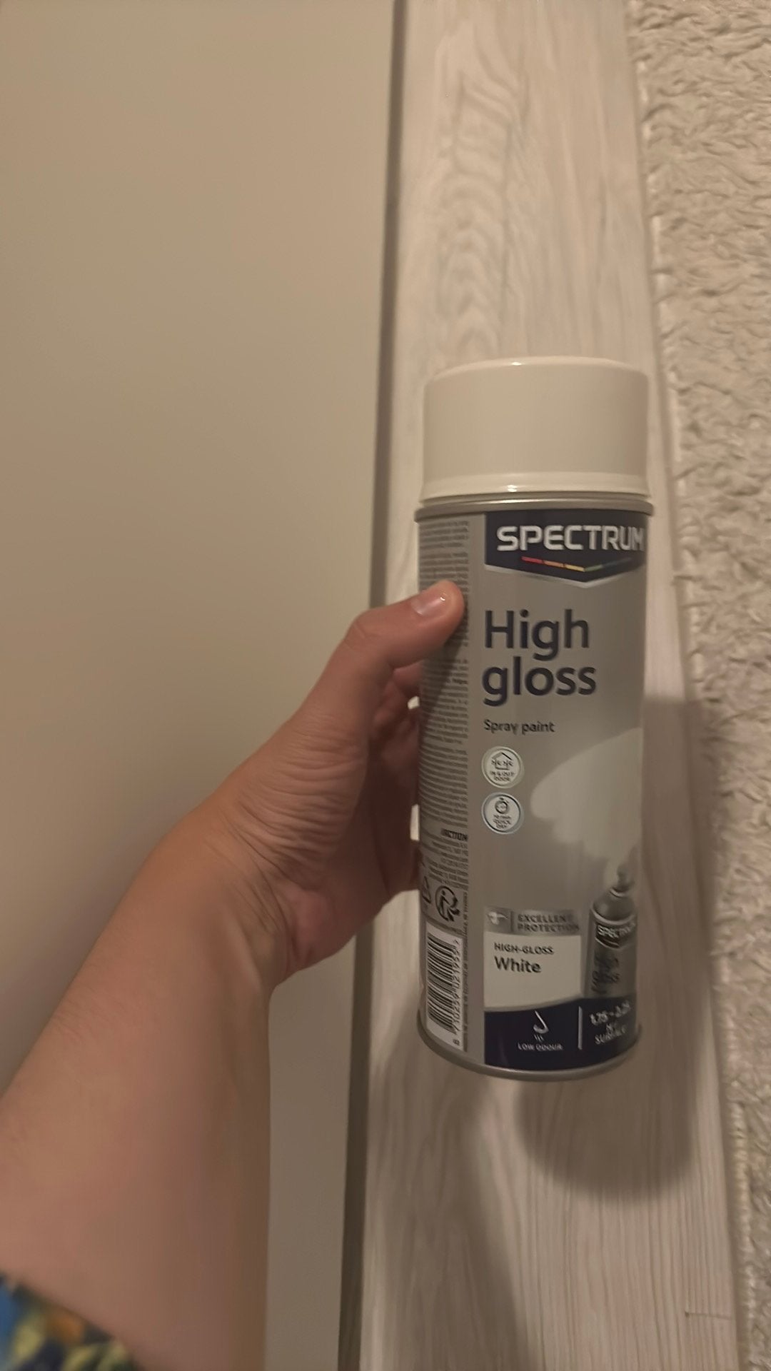 Spectrum High Gloss Witte Spuitverf”., Ophalen, Zo goed als nieuw, Wit