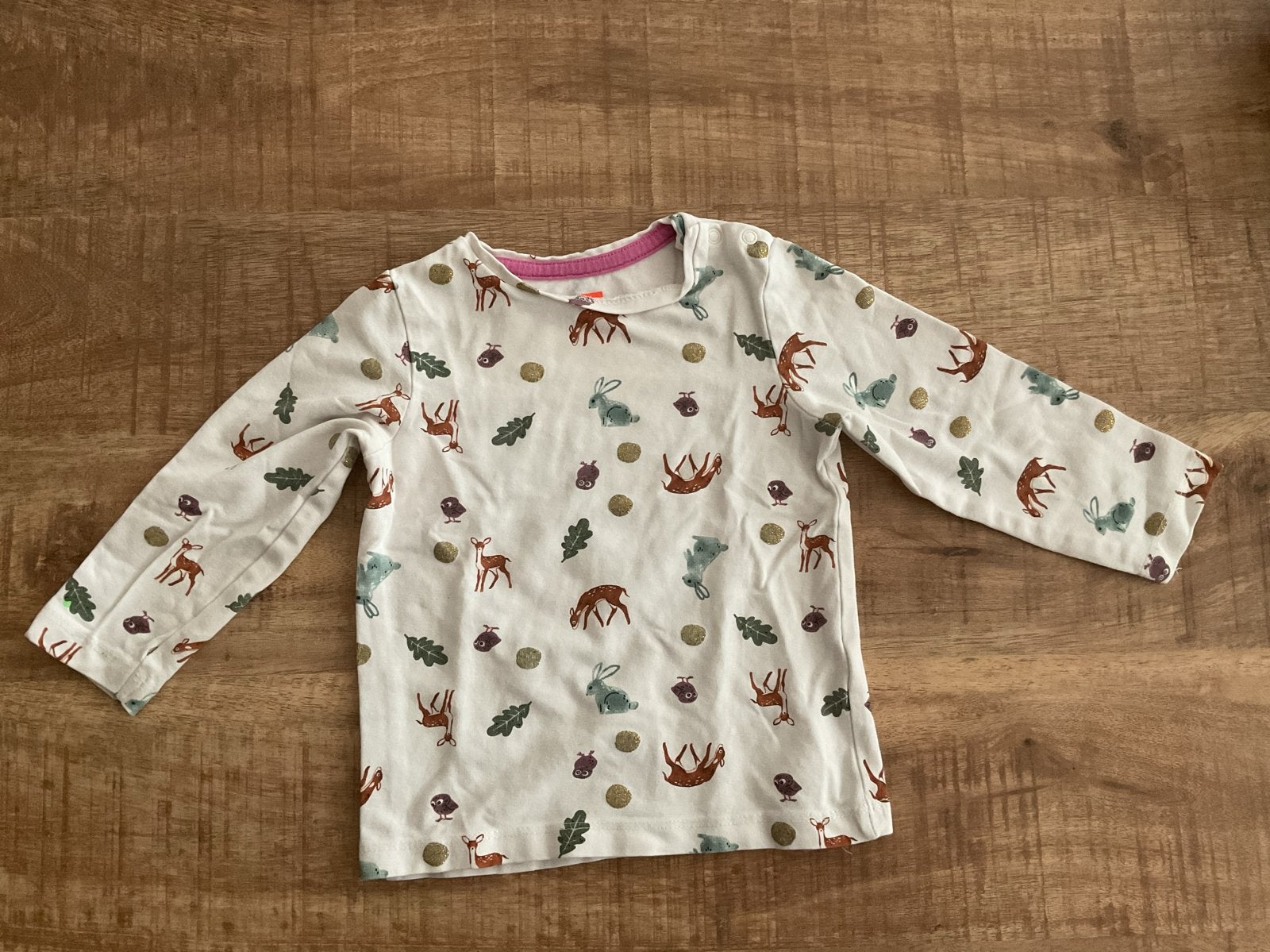 Hema longsleeve met bosdieren print - Maat 80, Ophalen of Verzenden, Gebruikt, Jongetje of Meisje, Shirtje of Longsleeve
