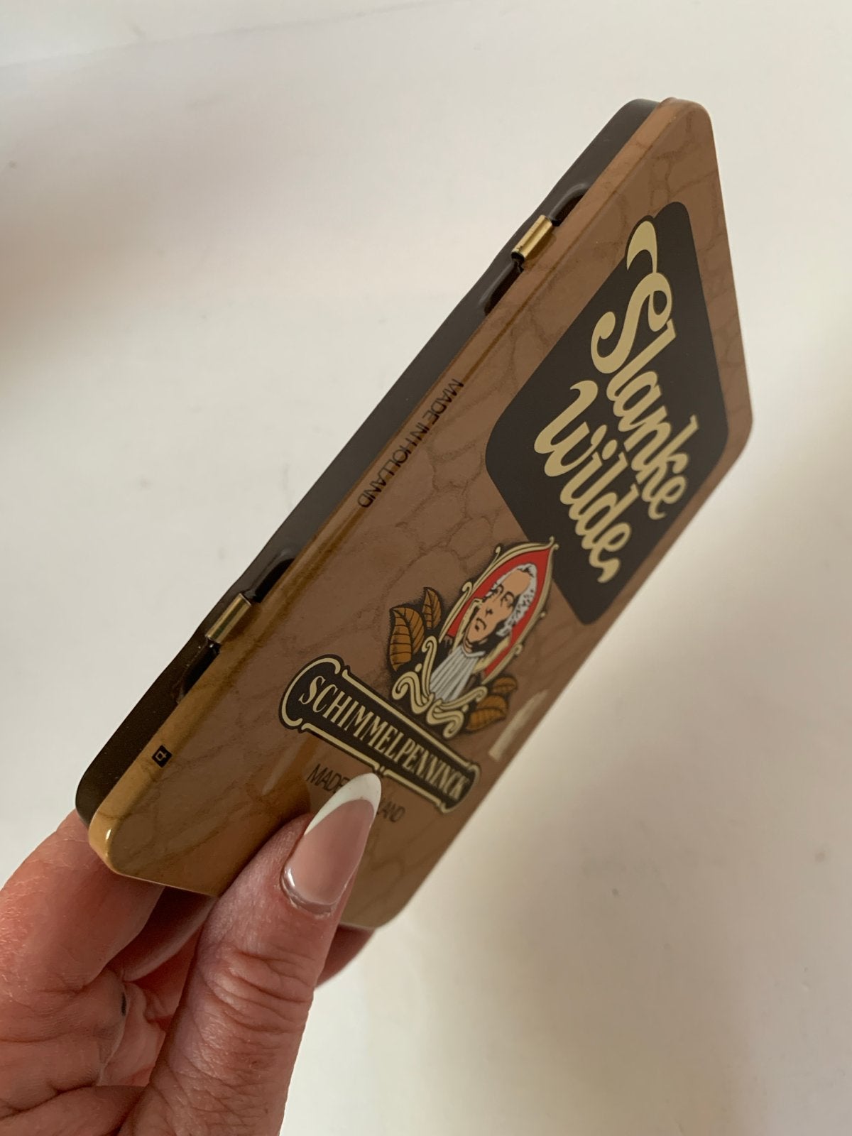 Vintage Schimmelpenninck Slanke Wilde sigarenblikje, Verzamelen, Rookartikelen, Aanstekers en Luciferdoosjes, Ophalen of Verzenden