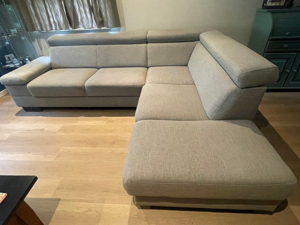 Comfortabele hoekbank , grijs, Ophalen, 250 tot 300 cm, Gebruikt, Neutraal