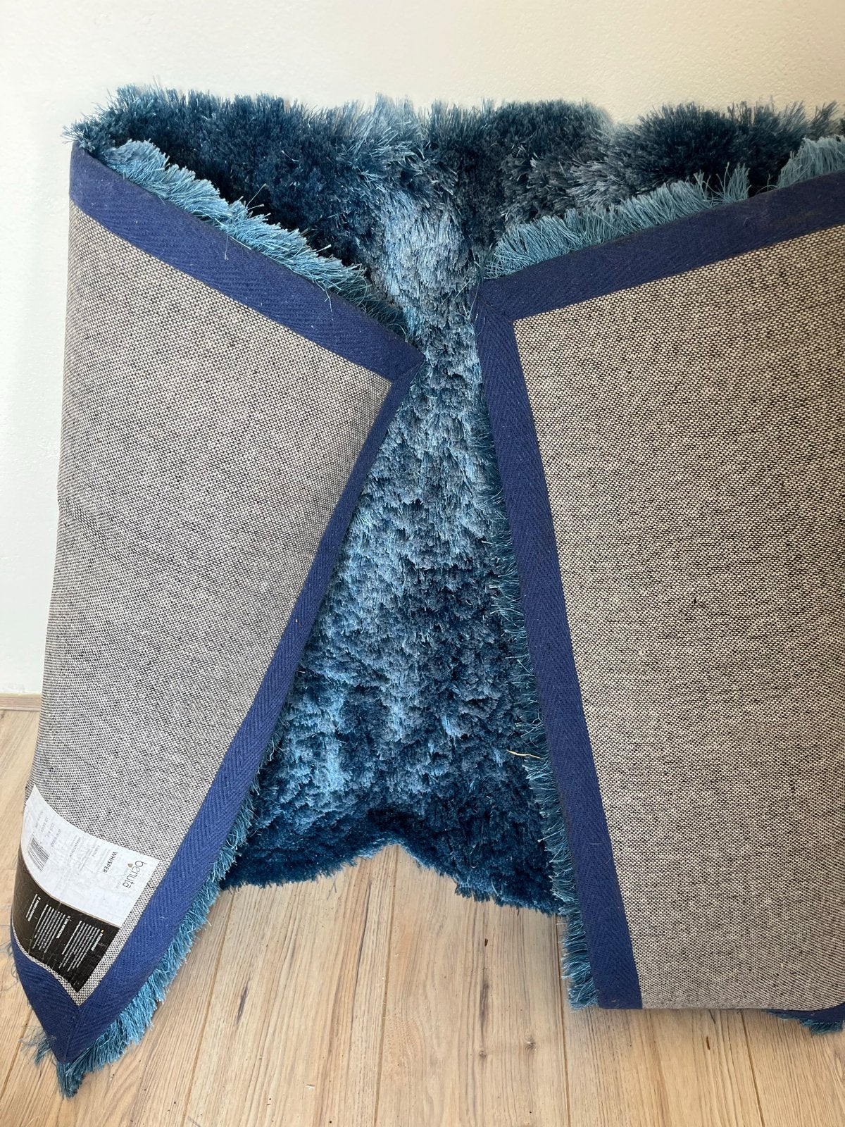 Benuta Whisper Vloerkleed - Blauw (80x150 cm), Huis en Inrichting, Stoffering | Tapijten en Kleden, 100 tot 150 cm, Blauw, Zo goed als nieuw
