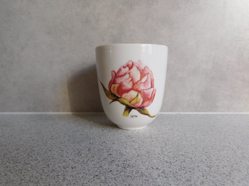 Mok 9x8 cm. Peony Pioenroos JET by ter Steege, Zo goed als nieuw, Overige stijlen, Mok, Ophalen of Verzenden