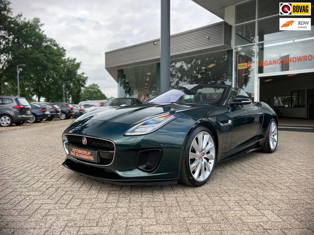 Jaguar F-TYPE 2.0T R-Dynamic, BRG Metallic, Apple carplay, C, Auto's, Jaguar, Automaat, Achterwielaandrijving, 4 cilinders, Cabriolet