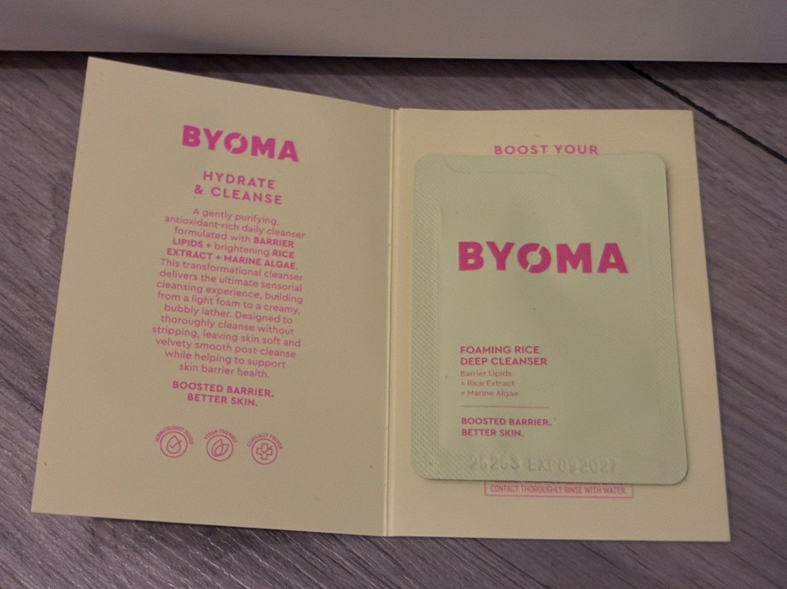 Byoma foaming rice deep cleanser 2 ml, Sieraden, Tassen en Uiterlijk, Uiterlijk | Gezichtsverzorging, Ophalen of Verzenden, Nieuw