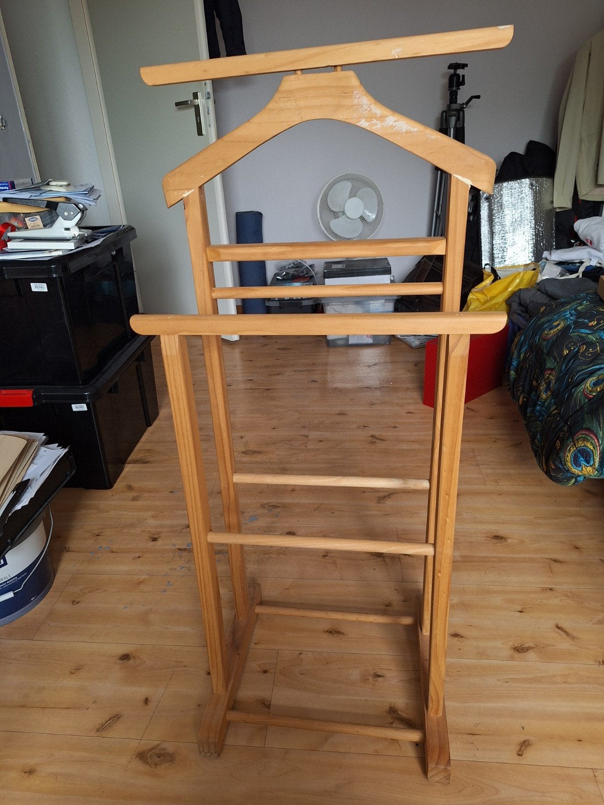 Leenbakker houten kledingrek / valet stand, Gebruikt, Overige typen, Ophalen of Verzenden, 150 tot 200 cm